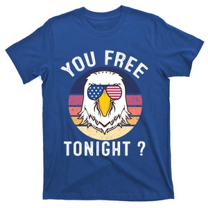 Bald Eagle Usa Flag Sunglasses Funny You Free Tonight ? Gift T-Shirt