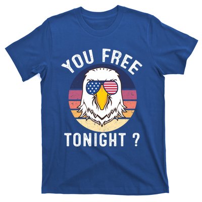 Bald Eagle Usa Flag Sunglasses Funny You Free Tonight ? Gift T-Shirt