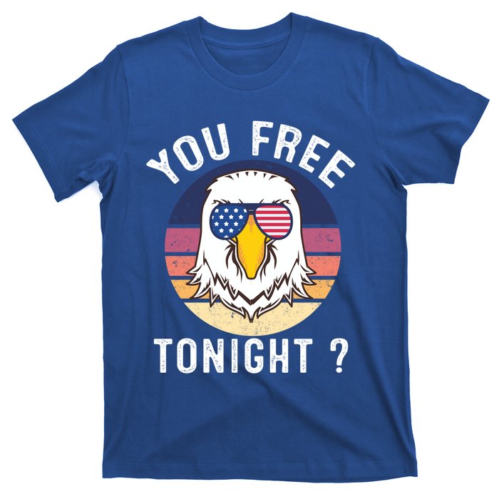 Bald Eagle Usa Flag Sunglasses Funny You Free Tonight ? Gift T-Shirt