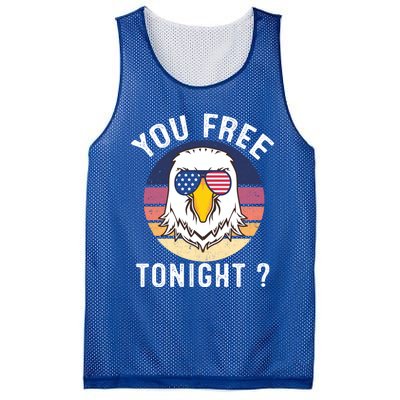 Bald Eagle Usa Flag Sunglasses Funny You Free Tonight ? Gift Mesh Reversible Basketball Jersey Tank