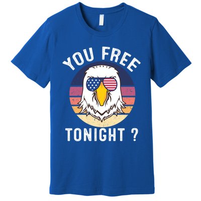 Bald Eagle Usa Flag Sunglasses Funny You Free Tonight ? Gift Premium T-Shirt