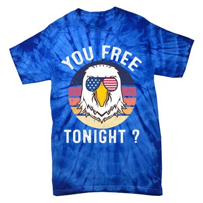 Bald Eagle Usa Flag Sunglasses Funny You Free Tonight ? Gift Tie-Dye T-Shirt