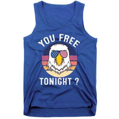 Bald Eagle Usa Flag Sunglasses Funny You Free Tonight ? Gift Tank Top