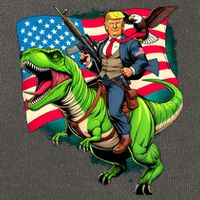 Bald Eagle Us Flag Trump Riding A Trex Cotton Canvas Backpack