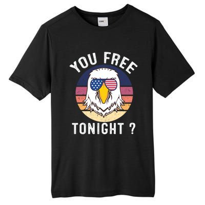 Bald Eagle Usa Flag Sunglasses Funny You Free Tonight ? Cute Gift Tall Fusion ChromaSoft Performance T-Shirt