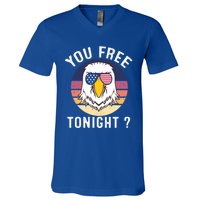 Bald Eagle Usa Flag Sunglasses Funny You Free Tonight ? Cute Gift V-Neck T-Shirt