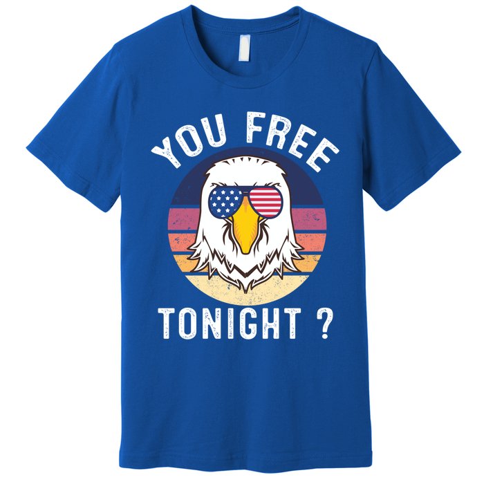 Bald Eagle Usa Flag Sunglasses Funny You Free Tonight ? Cute Gift Premium T-Shirt