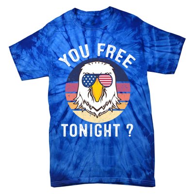 Bald Eagle Usa Flag Sunglasses Funny You Free Tonight ? Cute Gift Tie-Dye T-Shirt