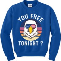 Bald Eagle Usa Flag Sunglasses Funny You Free Tonight ? Cute Gift Kids Sweatshirt