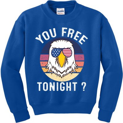 Bald Eagle Usa Flag Sunglasses Funny You Free Tonight ? Cute Gift Kids Sweatshirt