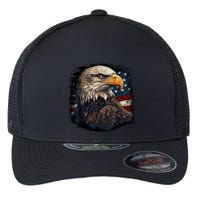 Bald Eagle Us American Flag 4th Of July Proud Patriotic Flexfit Unipanel Trucker Cap