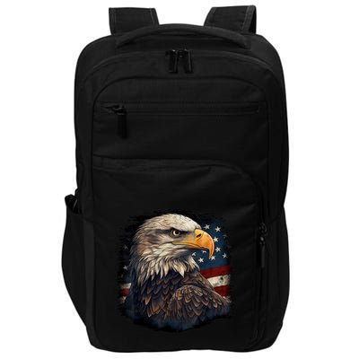 Bald Eagle Us American Flag 4th Of July Proud Patriotic Impact Tech Backpack