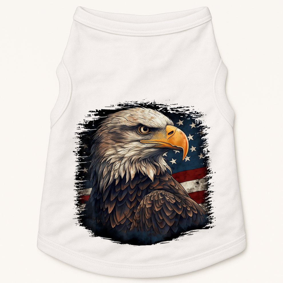 Bald Eagle Us American Flag 4th Of July Proud Patriotic Doggie Tank