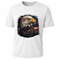 Bald Eagle Us American Flag 4th Of July Proud Patriotic Cooling Performance Crew T-Shirt