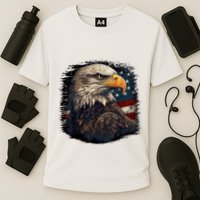 Bald Eagle Us American Flag 4th Of July Proud Patriotic Cooling Performance Crew T-Shirt