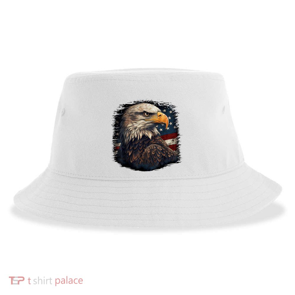 Bald Eagle Us American Flag 4th Of July Proud Patriotic Sustainable Bucket Hat
