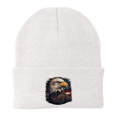 Bald Eagle Us American Flag 4th Of July Proud Patriotic Beanie