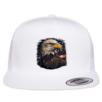 Bald Eagle Us American Flag 4th Of July Proud Patriotic Flatbill Hat