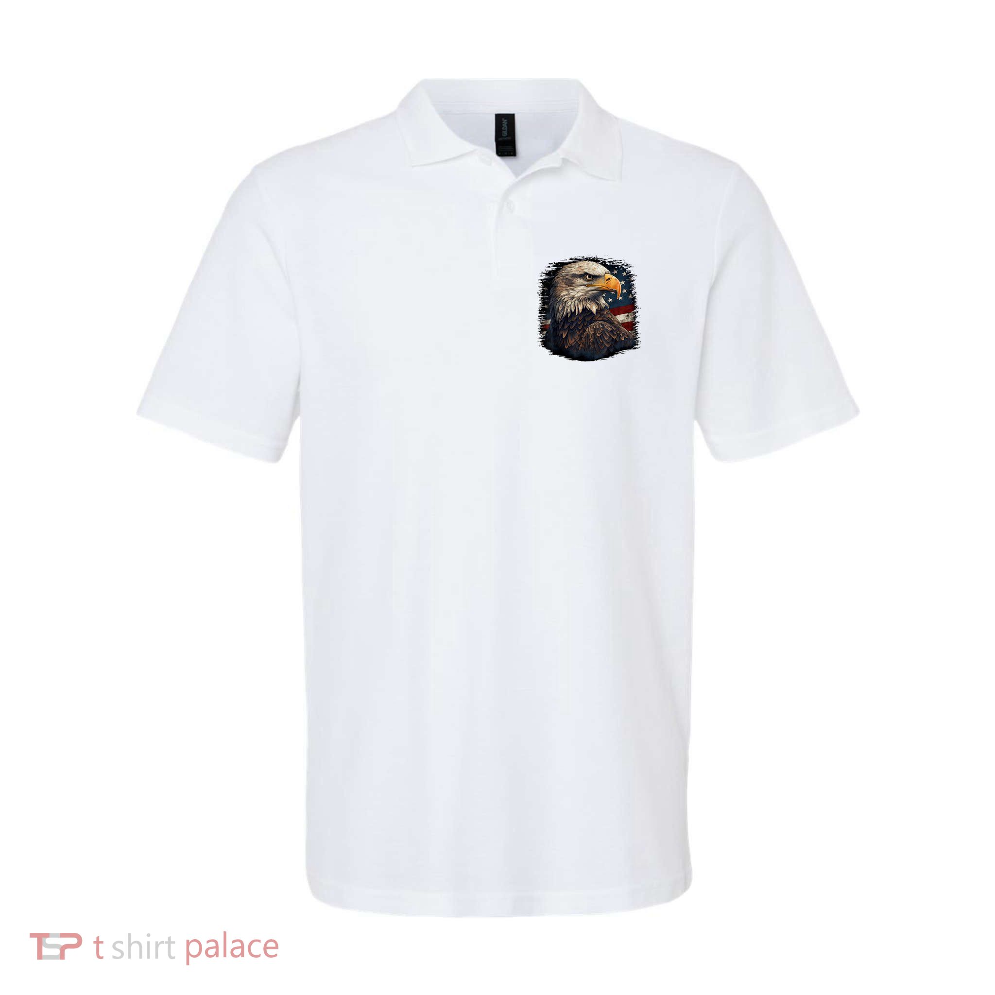 Bald Eagle Us American Flag 4th Of July Proud Patriotic Polo