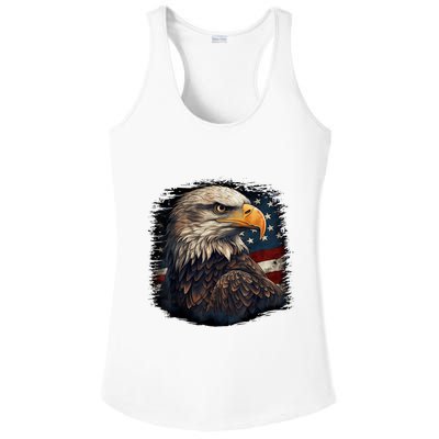 Bald Eagle Us American Flag 4th Of July Proud Patriotic Ladies PosiCharge Competitor Racerback Tank