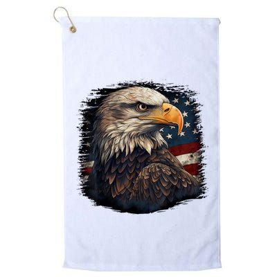 Bald Eagle Us American Flag 4th Of July Proud Patriotic Golf Towel