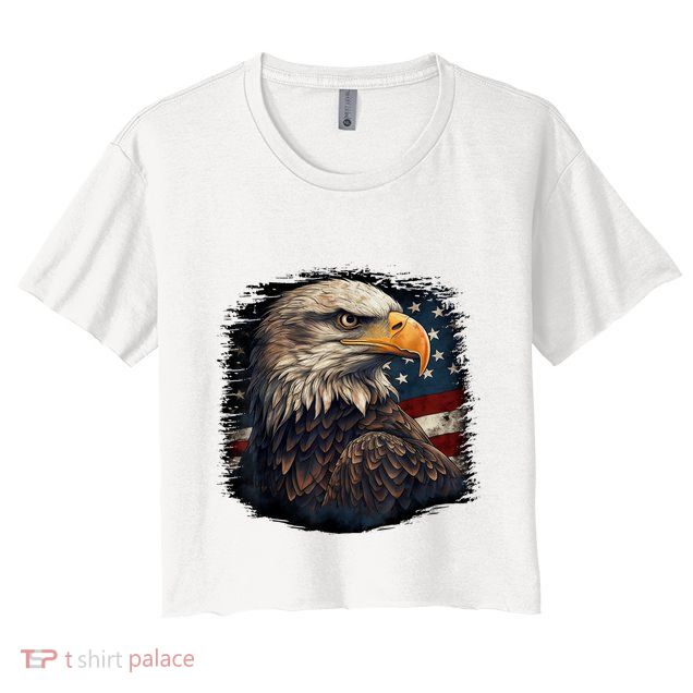 Bald Eagle Us American Flag 4th Of July Proud Patriotic Crop Top