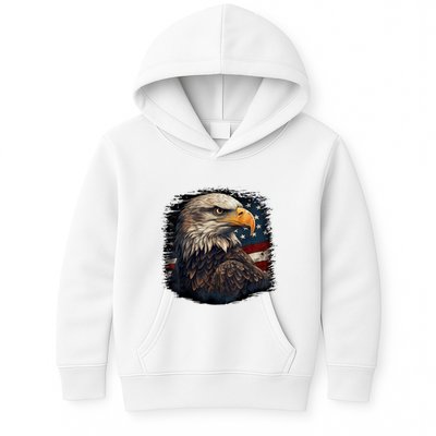 Bald Eagle Us American Flag 4th Of July Proud Patriotic Kids Hoodie