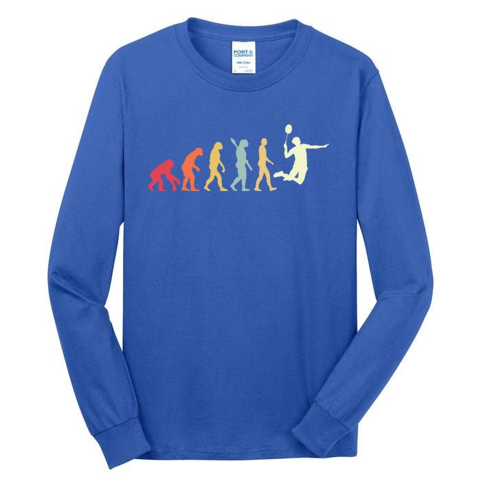 Badminton Evolution Vintage Retro Sports Funny Badminton Gift Tall Long Sleeve T-Shirt