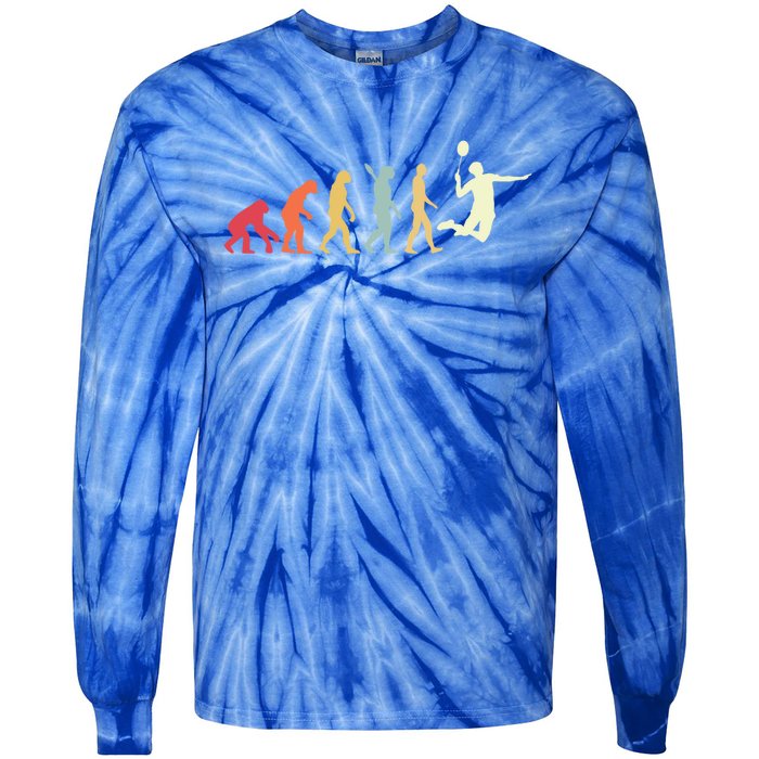 Badminton Evolution Vintage Retro Sports Funny Badminton Gift Tie-Dye Long Sleeve Shirt