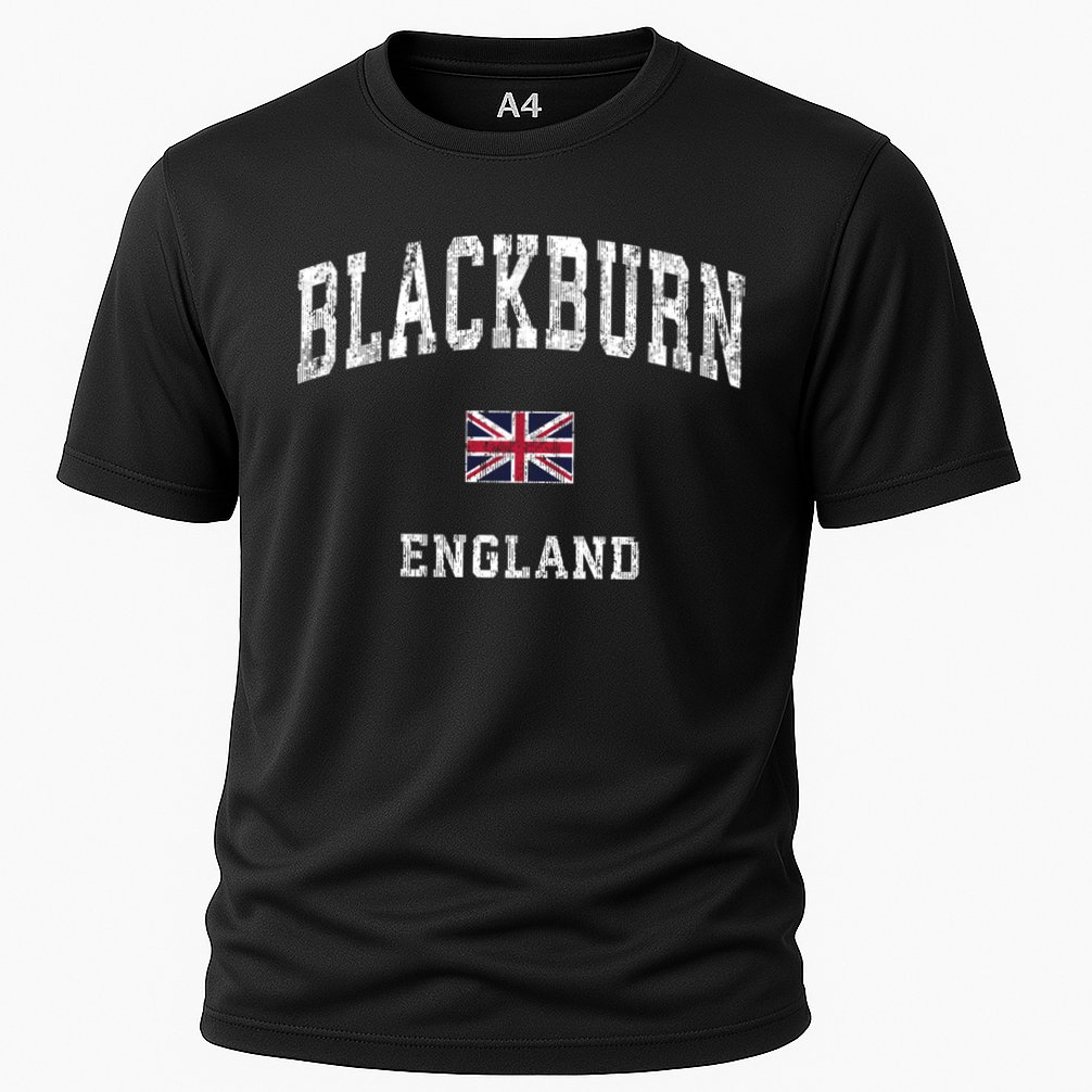 Blackburn England Vintage Athletic Sports Cooling Performance Crew T-Shirt
