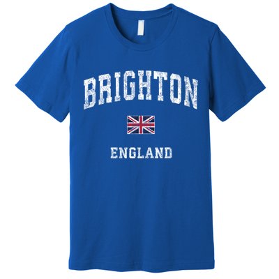 Brighton England Vintage Athletic Sports Design Cool Gift Premium T-Shirt