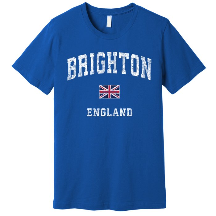 Brighton England Vintage Athletic Sports Design Cool Gift Premium T-Shirt