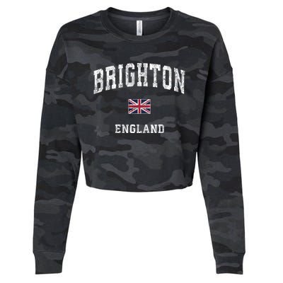 Brighton England Vintage Athletic Sports Design Gift Cropped Pullover Crew