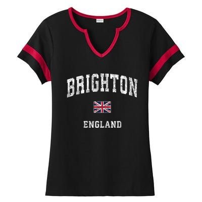 Brighton England Vintage Athletic Sports Design Gift Ladies Halftime Notch Neck Tee