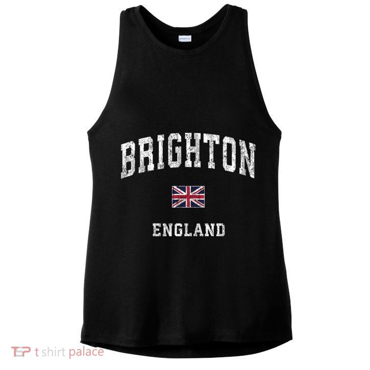Brighton England Vintage Athletic Sports Design Gift Ladies PosiCharge Tri-Blend Wicking Tank