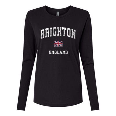 Brighton England Vintage Athletic Sports Design Gift Womens Cotton Relaxed Long Sleeve T-Shirt