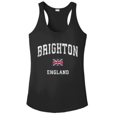 Brighton England Vintage Athletic Sports Design Gift Ladies PosiCharge Competitor Racerback Tank