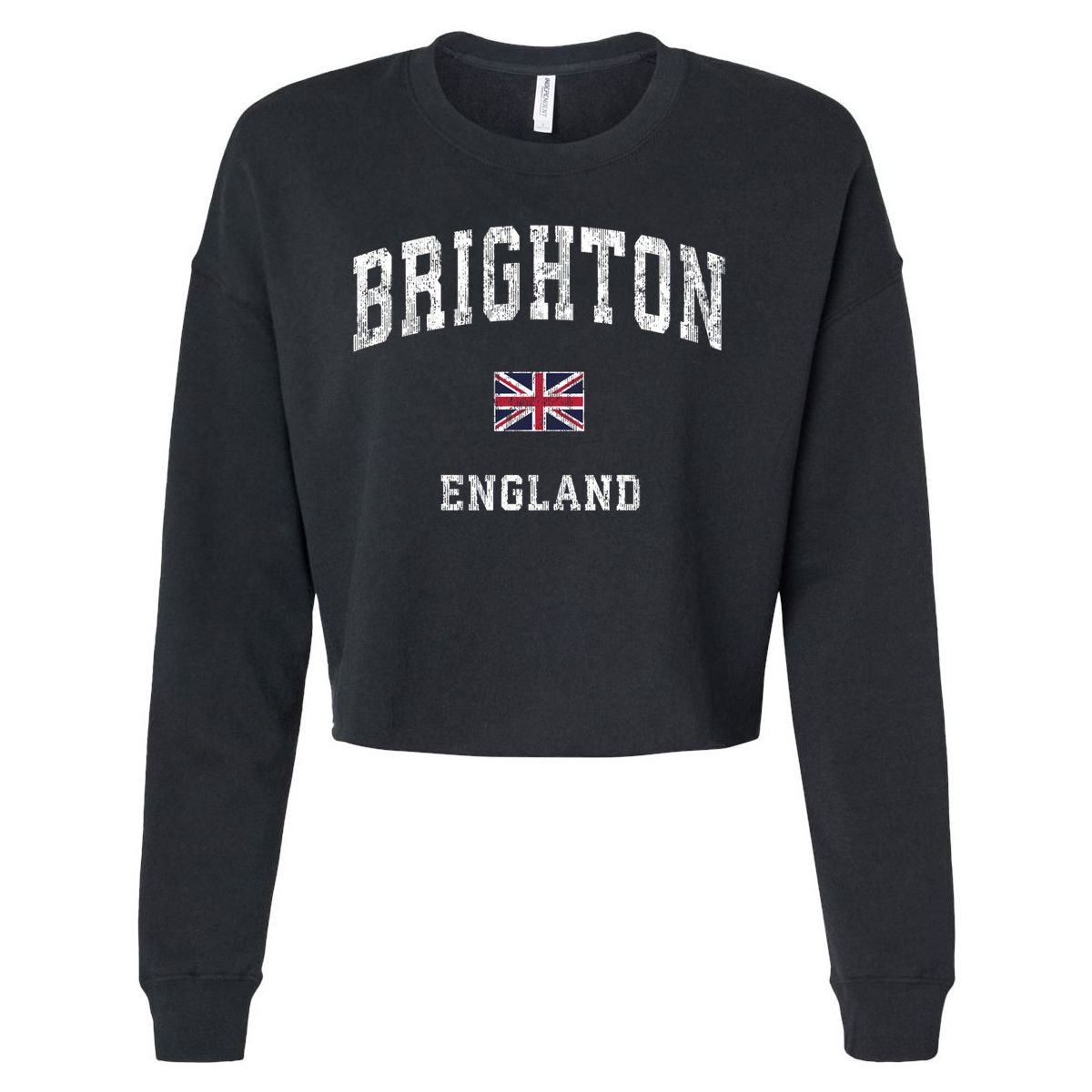 Brighton England Vintage Athletic Sports Design Gift Cropped Pullover Crew