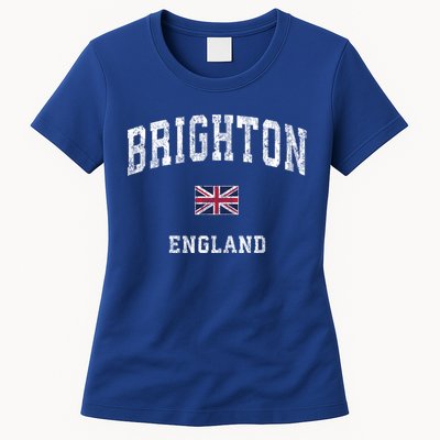 Brighton England Vintage Athletic Sports Design Gift Womens T-Shirt