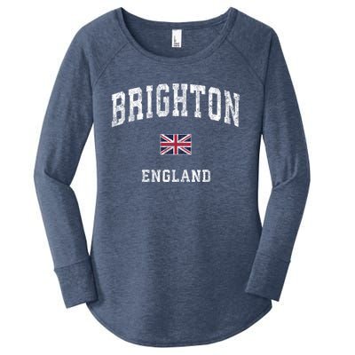 Brighton England Vintage Athletic Sports Design Gift Women's Perfect Tri Tunic Long Sleeve Shirt