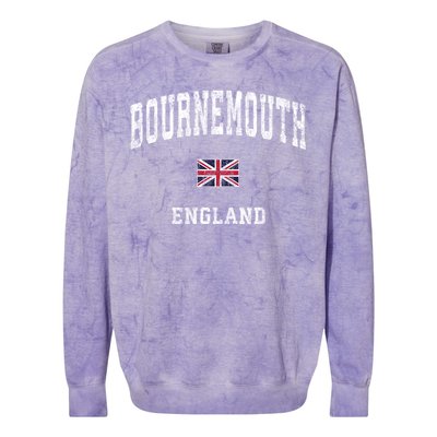 Bournemouth England Vintage Athletic Sports Design Colorblast Crewneck Sweatshirt