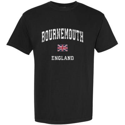 Bournemouth England Vintage Athletic Sports Design Garment-Dyed Heavyweight T-Shirt