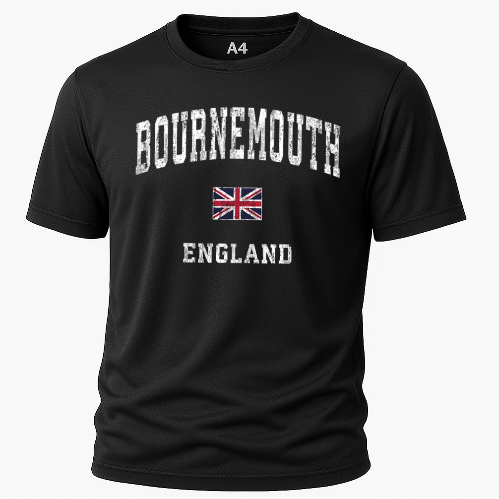 Bournemouth England Vintage Athletic Sports Design Cooling Performance Crew T-Shirt