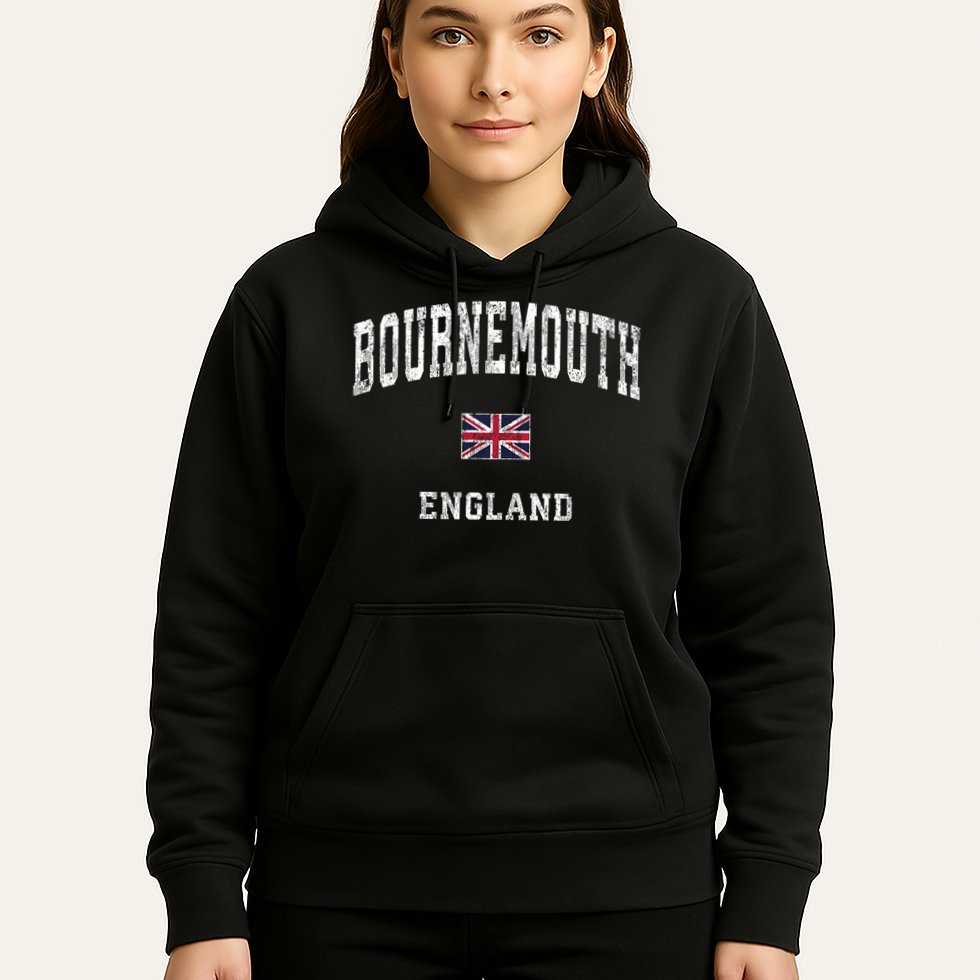 Bournemouth England Vintage Athletic Sports Design Hoodie