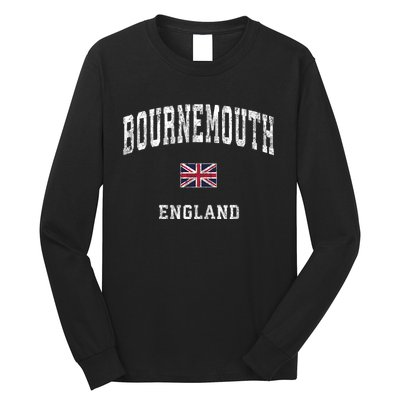 Bournemouth England Vintage Athletic Sports Design Long Sleeve Shirt