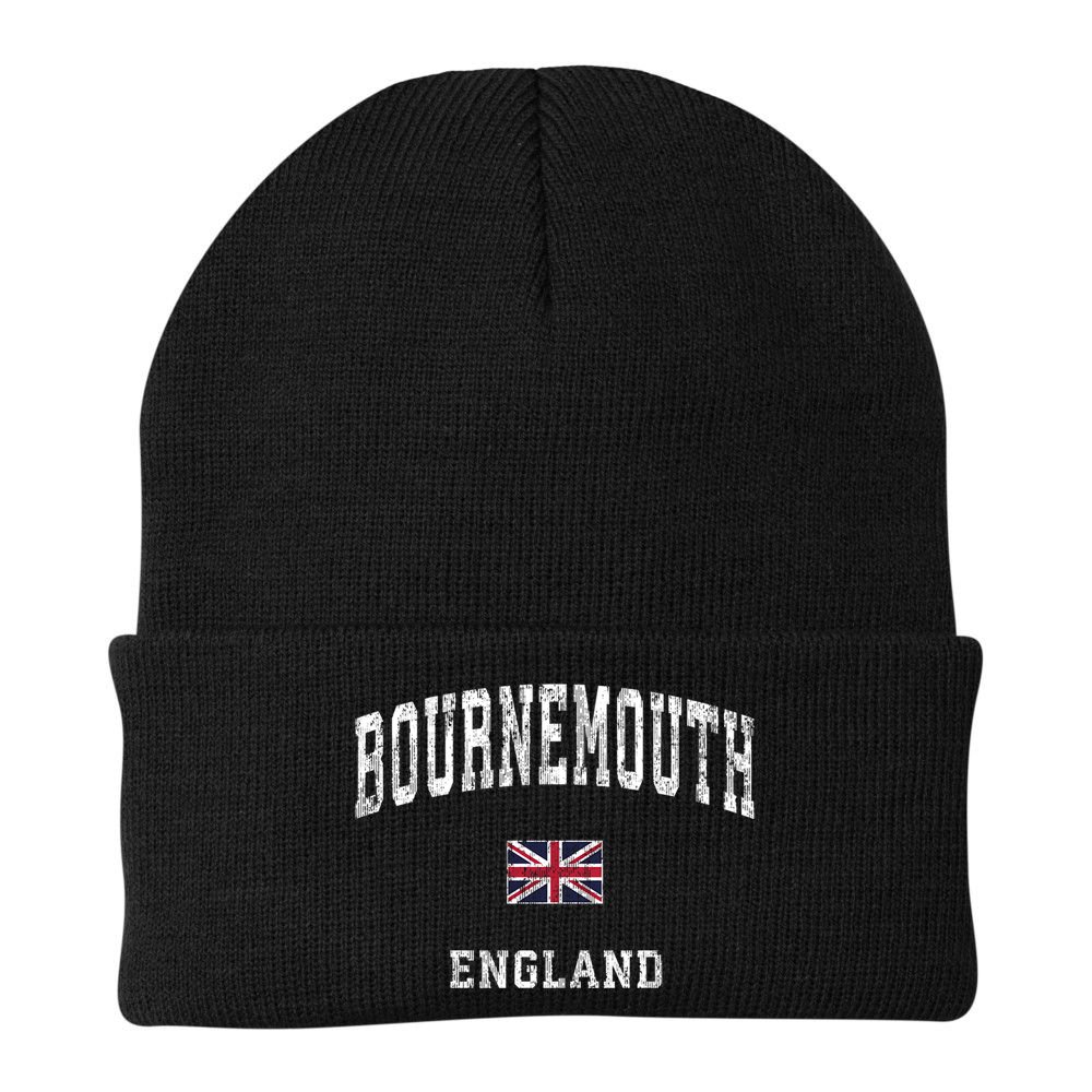Bournemouth England Vintage Athletic Sports Design Beanie