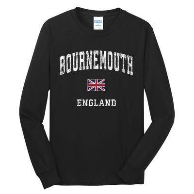 Bournemouth England Vintage Athletic Sports Design Tall Long Sleeve T-Shirt