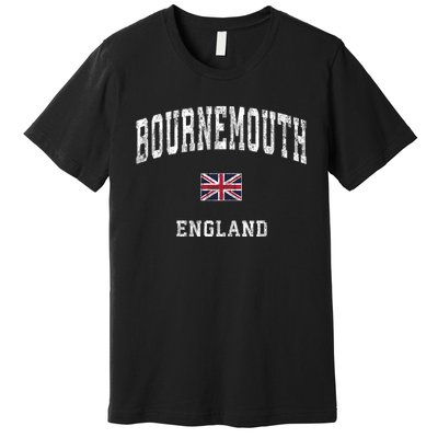 Bournemouth England Vintage Athletic Sports Design Premium T-Shirt