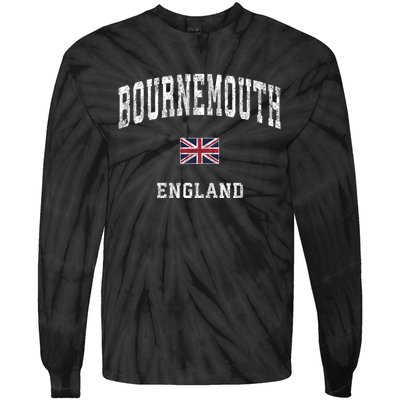 Bournemouth England Vintage Athletic Sports Design Tie-Dye Long Sleeve Shirt