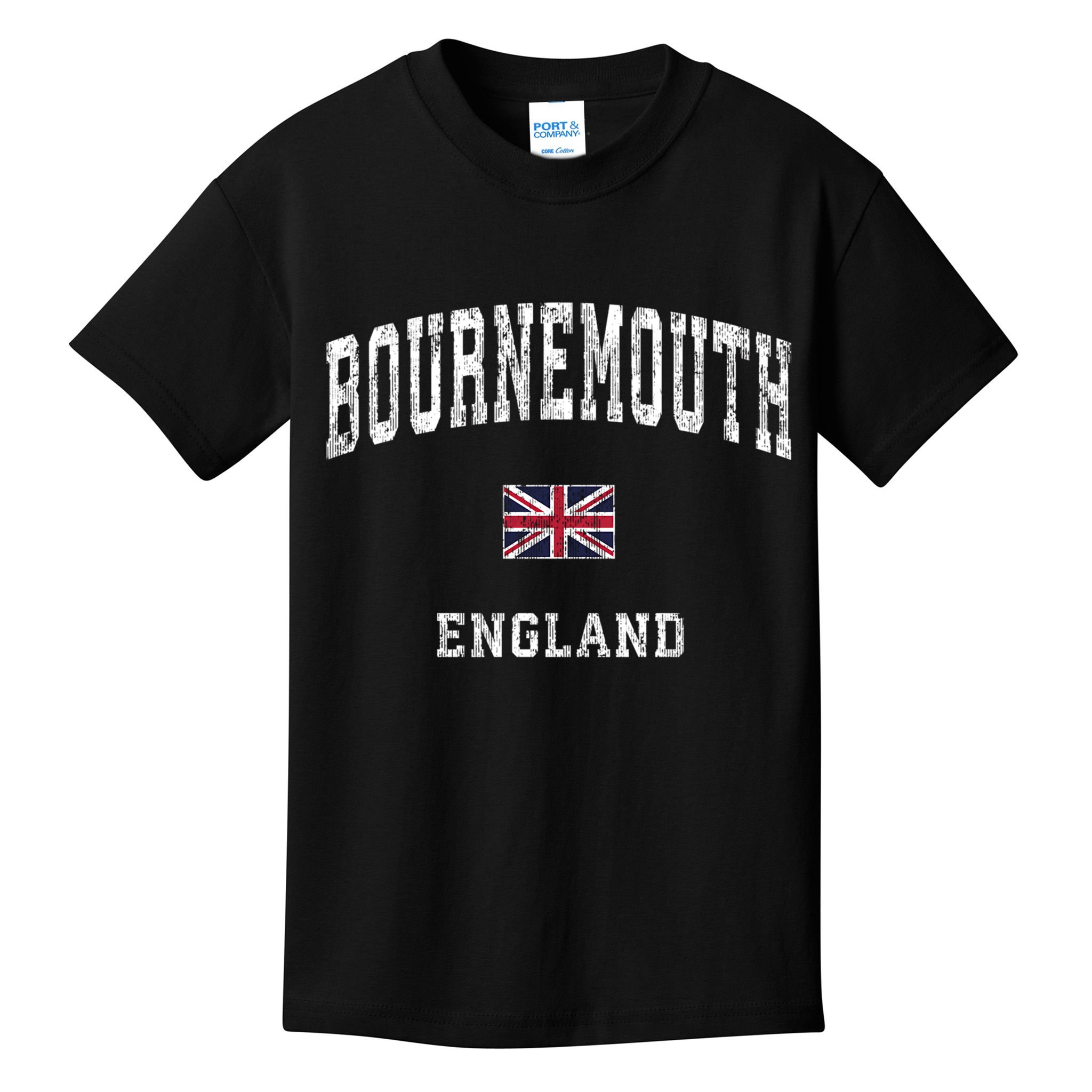 Bournemouth England Vintage Athletic Sports Design Kids T-Shirt
